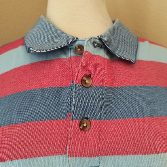 Men's Red and Blue Izod Advantage Performance Natural Stretch Polo 4XL - Picture 3 of 8